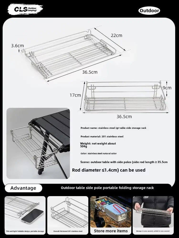 Outdoor Folding Table Extension Rack